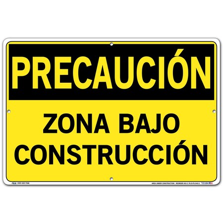 Vestil Polystyrene Sign, 12-1/2" Height, 18-1/2" Width, Polystyrene, Rectangle, Spanish SI-C-78-D-PS-040-S